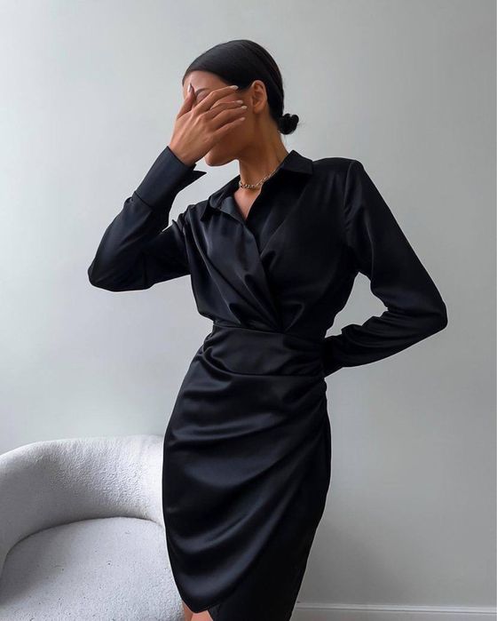 Женское платье шелк 42-46 черный,шоколад Жіноча сукня шовк Армані беж