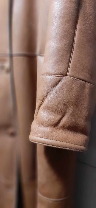 Kożuch jasny brąz długi