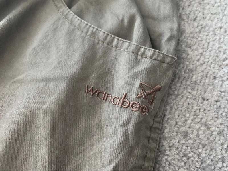 Brązowe, damskie bojówki, spodnie z szeroką nogawką wanabee rozm.M