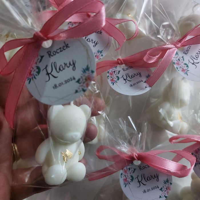 Mini misie sojowe /mydełka  podziekowanie chrzest roczek baby shower