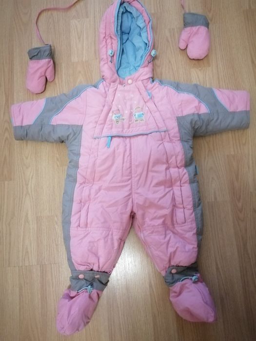 Комбинезон человечек для новорожденной девочки зимний на рост 68 см