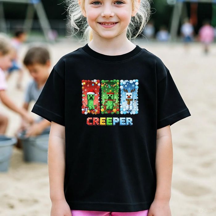 Koszulka dziecięca czarna creeper minecraft prezent święta 104