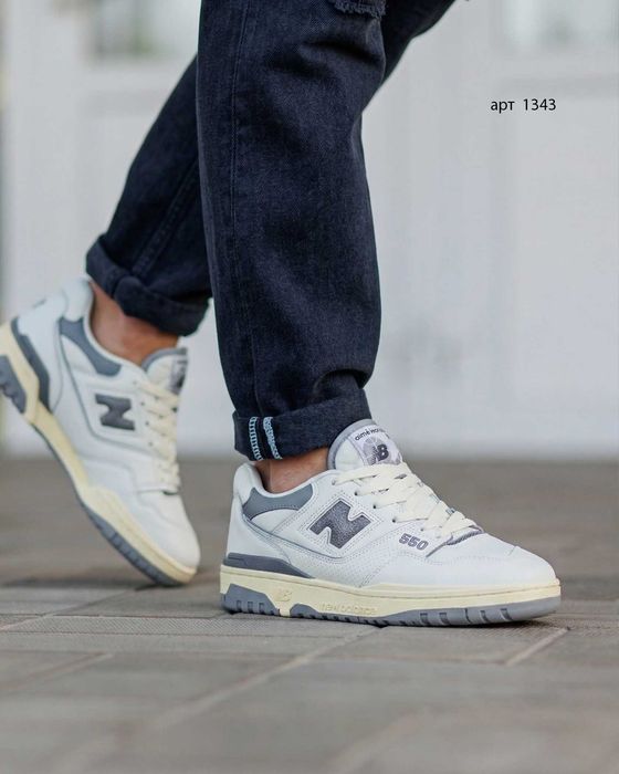 Кросівки чоловічі 41-44 New Balance Aimé Leon Dore x 550 White Grey Yellow