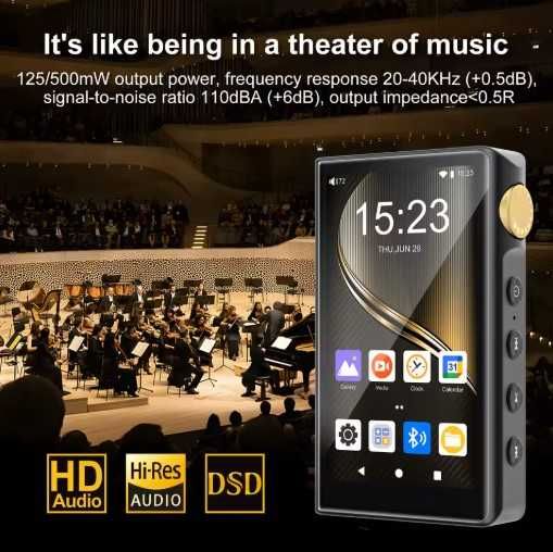 Hi-Fi Аудіоплеєр ZAQE P30 (Android 12, Wi-Fi, Bluetooth, FLAC) 3,5мм + 4,4мм