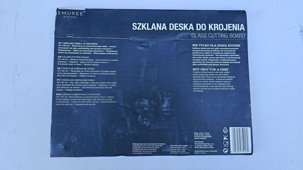 Szklana deska do krojenia 30x40cm Smukee nowa