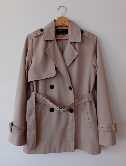 Sinsay płaszcz trencz beżowy 36 S