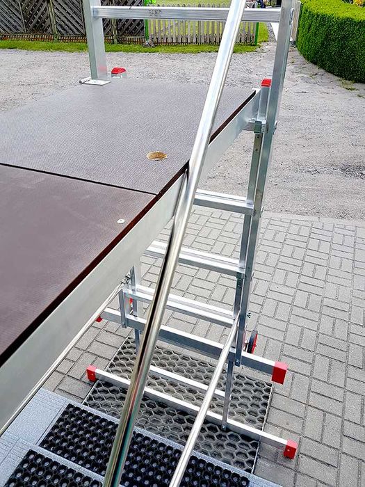 Rusztowanie aluminiowe jezdne FARAONE AK400 z opcją na schody w.r. 5 m