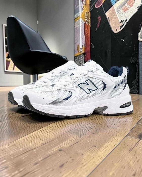 (БЕЗ ПЕРЕДОПЛАТИ) 36 - 40 New Balance 530 White Silver Navy Нью Беланс 530