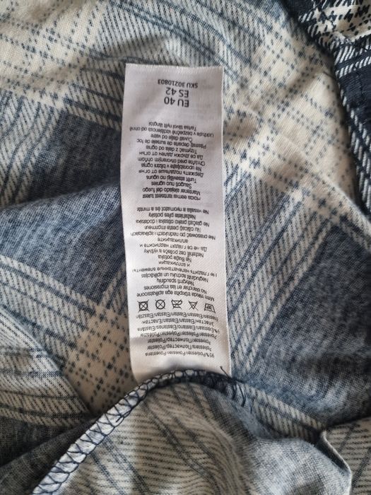 Sukienka kratka 40 Beloved biała granatowa elegancka biurowa
