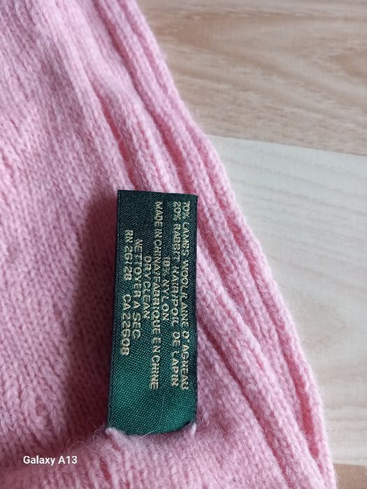 Ralph lauren szalik welna jagnieca włosie królika