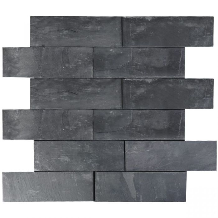 Płytki Łupek Black Slate Naturalny 10x30x0,8-1,3 cm Elewacja Ściana