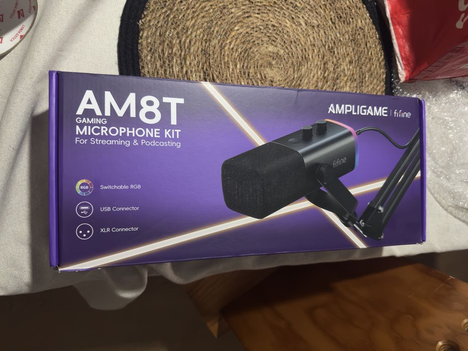 Microfone+braço AM8T Fifine usb+xlr