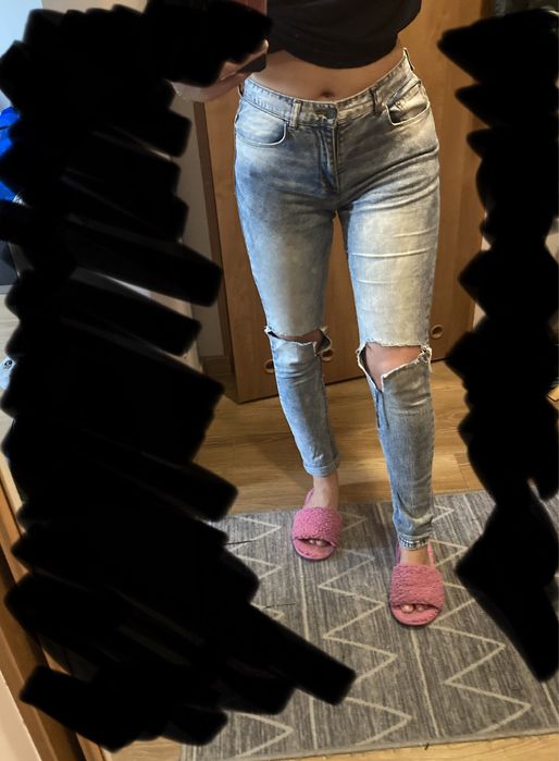 Jeansy z dziurami Pull&bear r.M wysoki stan