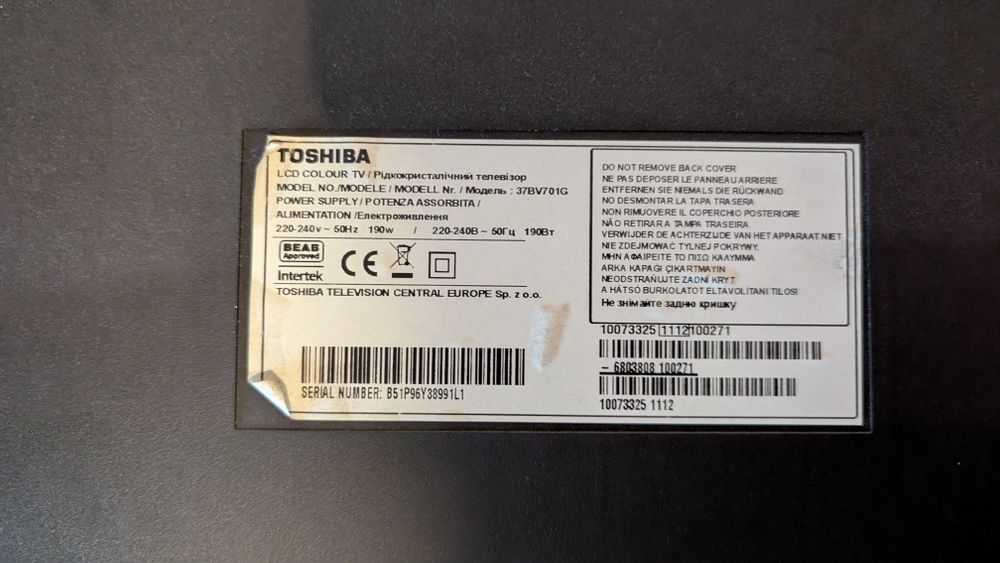 Telewizor Toshiba 37 cali