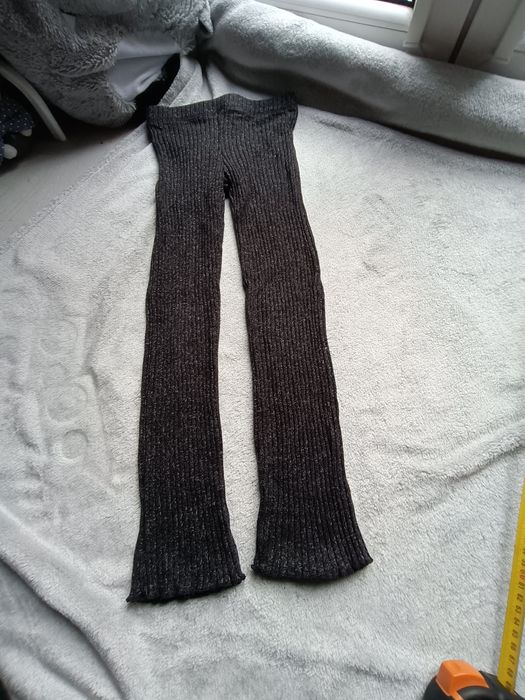 Legginsy dzianinowe szare zara 134