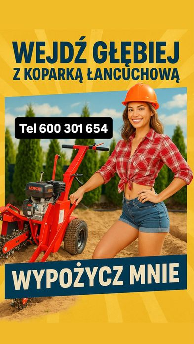 Wynajem Koparka łancuchowa nawadnianie uslugi koparka wypozyczalnia