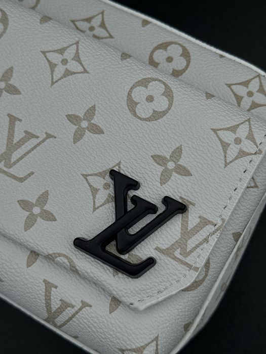 Сумка Louis Vuitton белая мужская черная барсетка LV шкіряна Луи