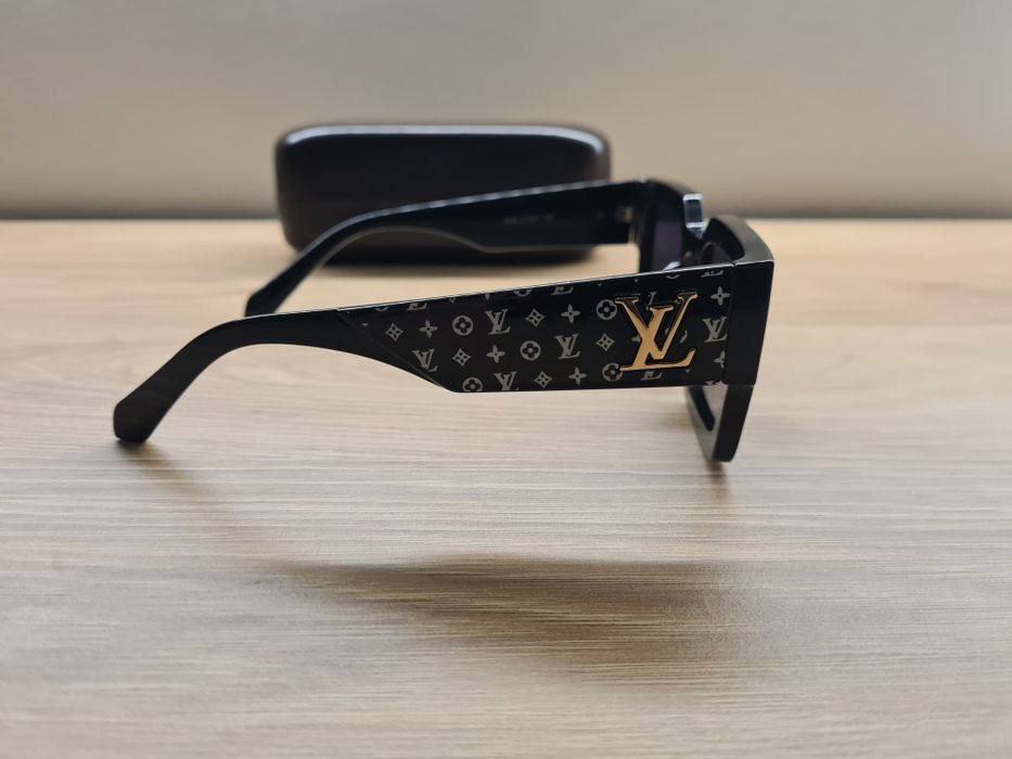 Nowe Damskie Okulary Przeciwsłoneczne UV400 Czarne Louis Vuitton Etui