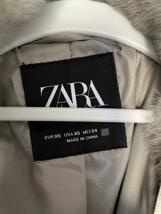 Futro ZARA Kolor Szary Nowe Bez Metki