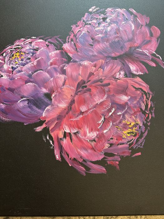 Новая картину Пионы холст масло 50/50