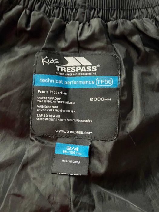 Spodnie przeciwdeszczowe dla dziecka 3-4 lata Trespass