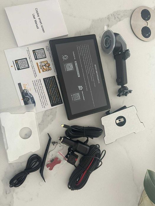 Rádio Carplay Android Auto sem fio, 9´´ com Câmera de Visão Traseira,