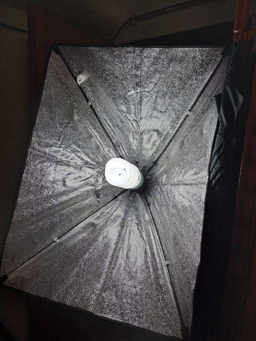 Luz soft box com 3 lampadas