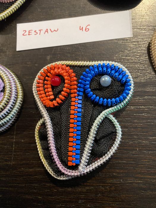 Broszki handmade z suwaków unikat zestaw 46