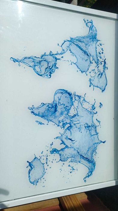 Biurko, stolik laptopowy mapa świata biały blat