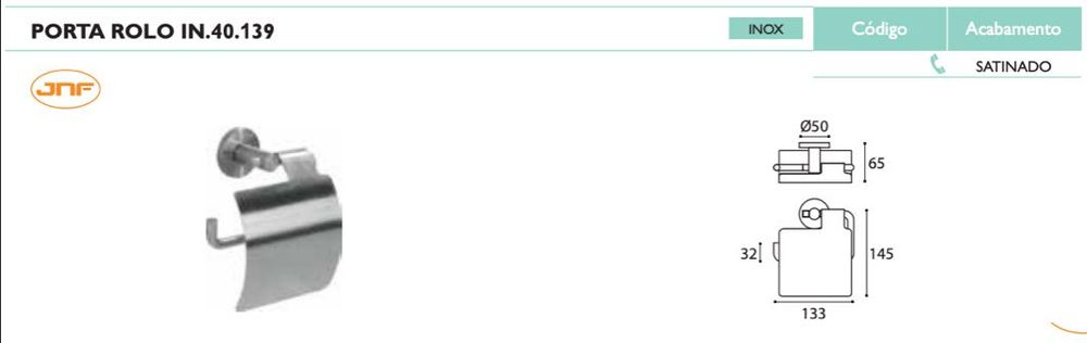 Porta-rolos e toalheiros JNF serie FINE