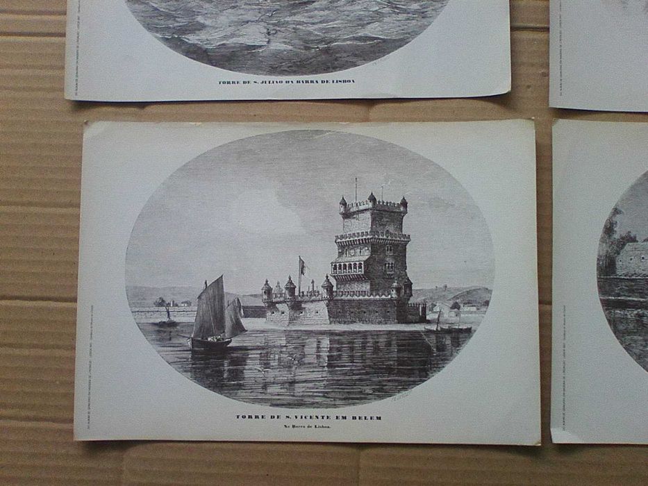 Quatro gravuras em madeira de J. Pedrozo