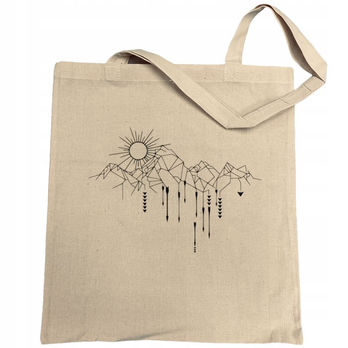 torba na zakupy nadruk line art góry