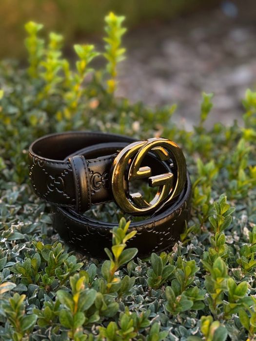 Ремінь Gucci чорний чоловічий пасок Гуччи ремень кожаный Гучи черный