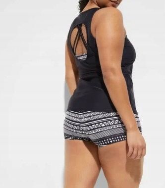 B.P.C czarny top tankini z wycięciami 40.