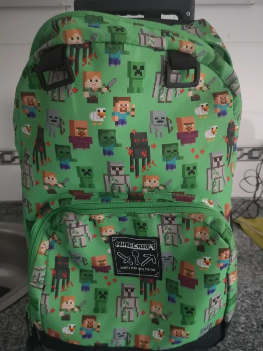 Trolley mochila Minecraft 44cm e lancheira Minecraft, como novo