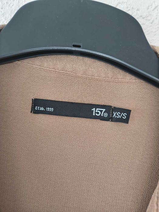 Midi sukienka/tunika zapinana, szmizerka camel, 100%wiskoza, Oversize/ M