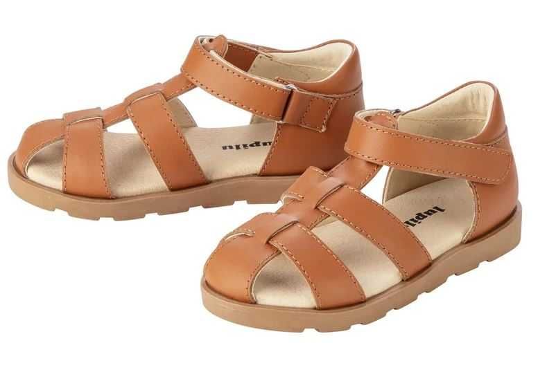 Nowe brązowe sandały dziecięce ze skóry naturalnej, Lupilu, r.30