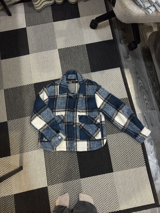 Тепла рубашка синя