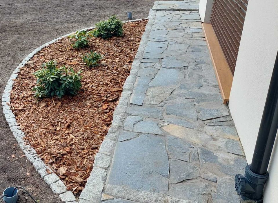 Kamień elewacyjno-tarasowy, grafitowy, czarny, podłoga taras, elewacja