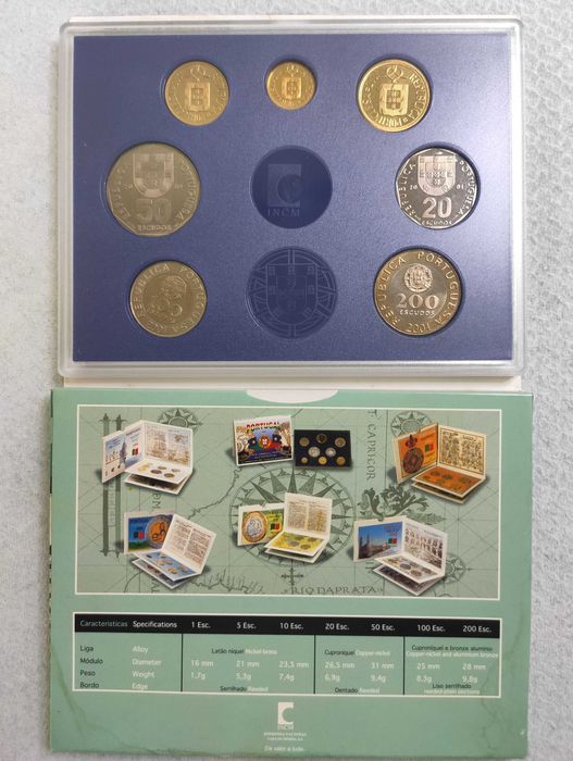 Moedas Escudos em carteira PROOF 2001