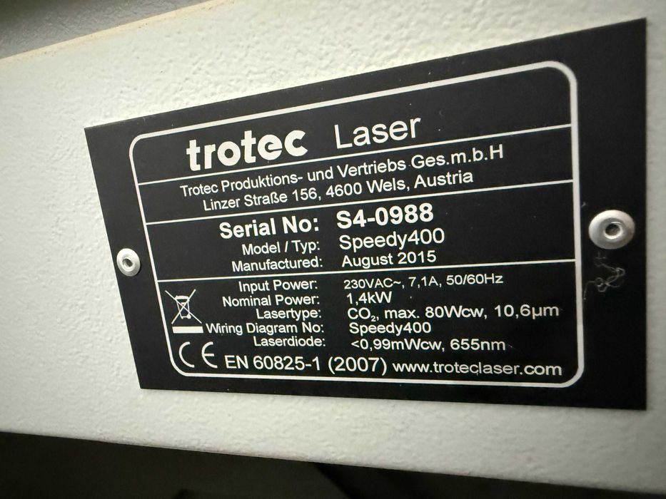 Trotec speedy 400 laser