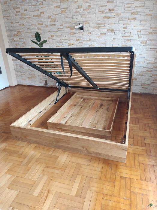 Łóżko lite dębowe 160x200 lewitujące