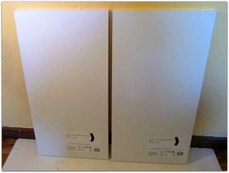 Formatka biała z okleinowaną krawędzią 60x30,5 cm 18mm – płyta meblowa 2 szt – półka do szafy regału