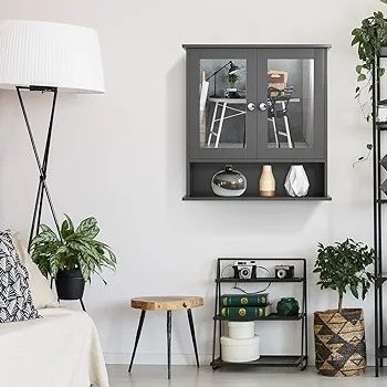 Armário de casa de banho ou sala com espelho 58x56x13 cm  ENVIO GRÁTIS