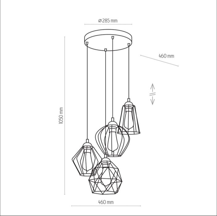 Lampa czarna wisząca do salonu