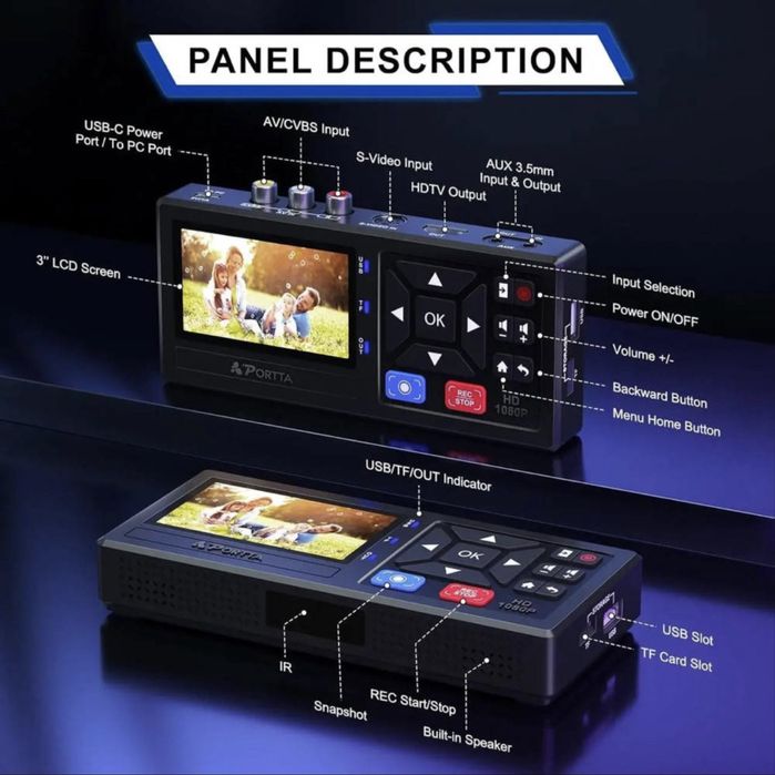 Відеоконвертер Portta VHS у Digital — Оцифрування відеокасет БЕЗ ПК