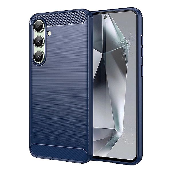 Etui silikonowe Carbon Case do Samsung Galaxy S24 FE - niebieskie