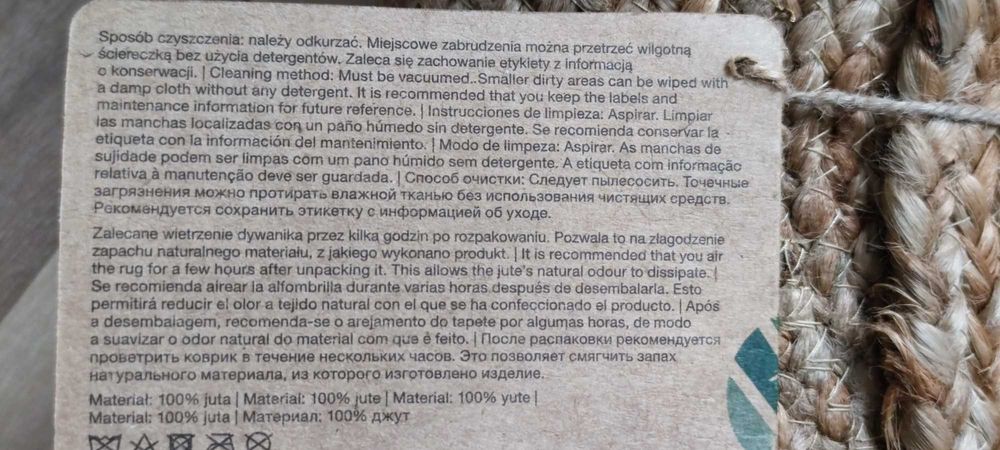 DYWAN JUTOWY, naturalny, ekologiczny, boho - śliczny okrągły