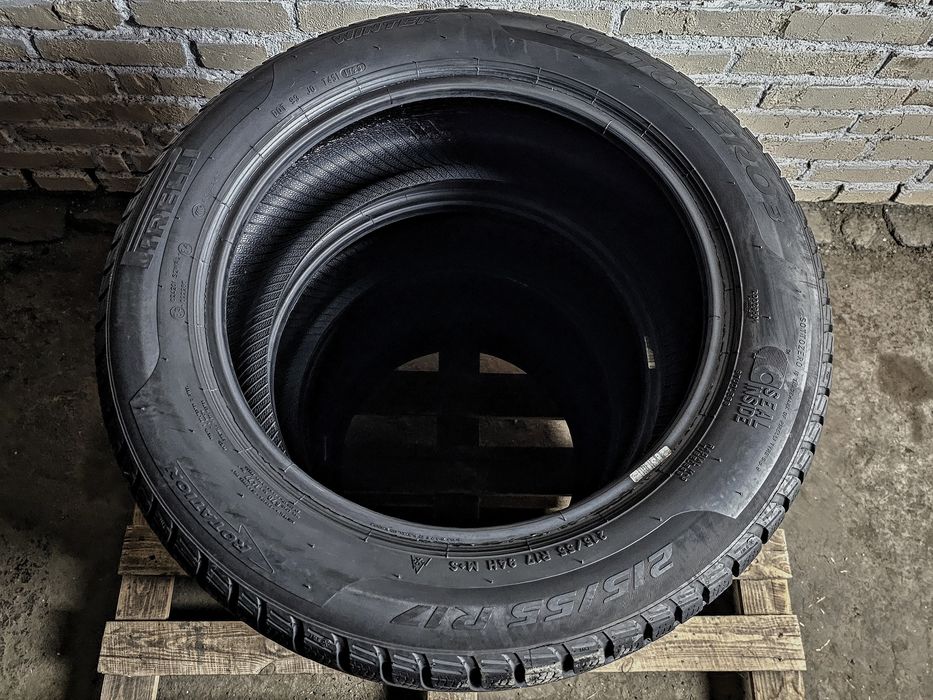 Зимові 215/55r17 Pirelli | 2023 | 7mm | Преміум шини | Антипрокол | Комплект / 4шт | Ідеальний стан, без пошкоджень, без ремонтів, без дефектів