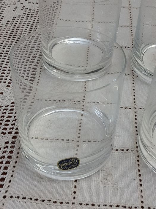 6 copos finos para Whisky  em cristal da Boémia